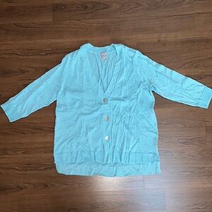 Light Blue Cardigan with Button Detail